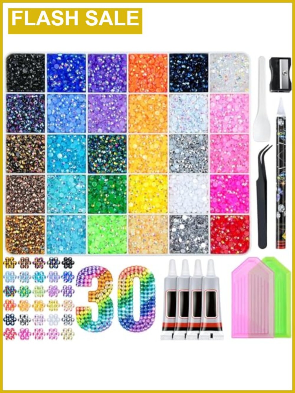 Resin Jelly Rhinestones Kit - 40,000 Pieces for Nail Art Crafts
